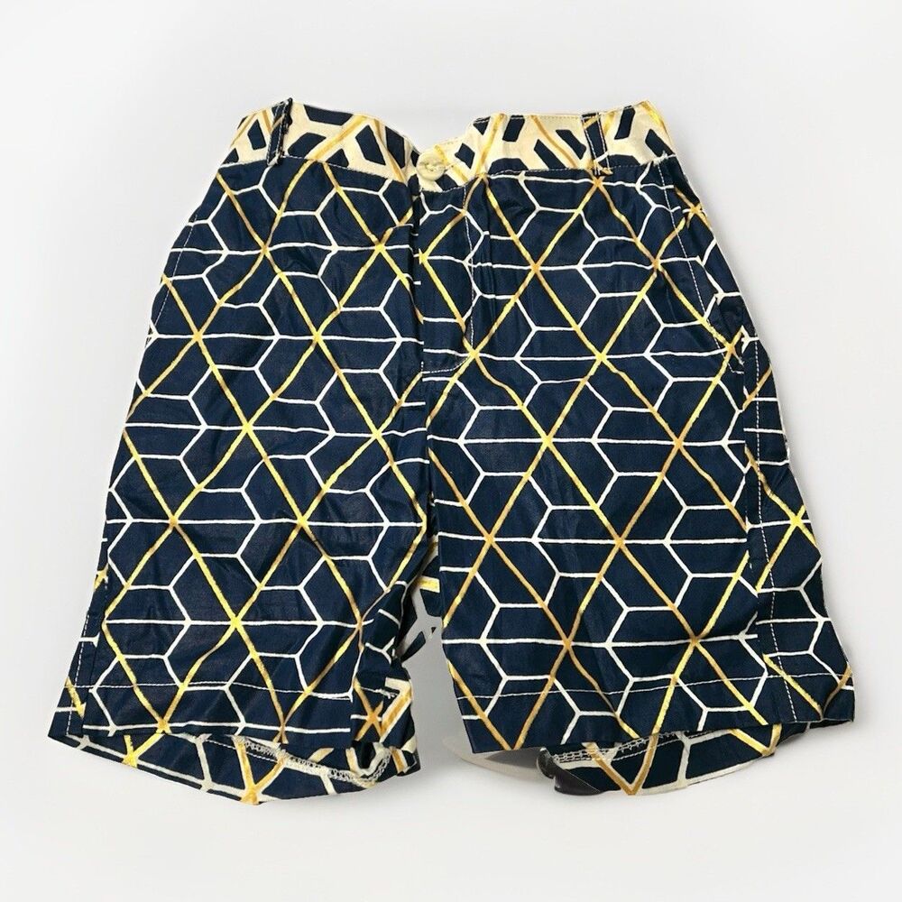 African Wax Fabric Ankara Shorts No Size Check Measurements Blue Yellow